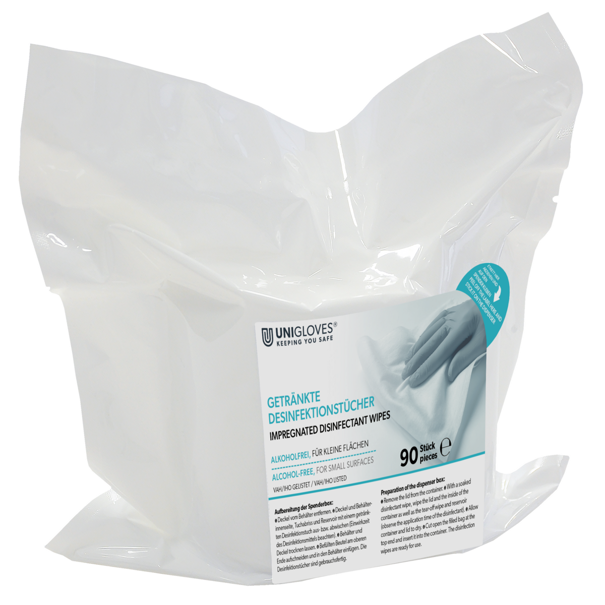 Getränkte Desinfektionstücher Alkoholfrei